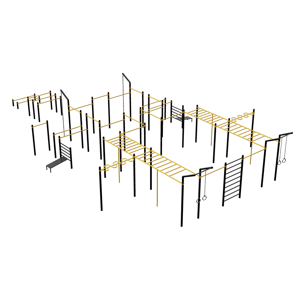 STREET WORKOUT STATION WITH ADJUSTABLE ELEMENTS